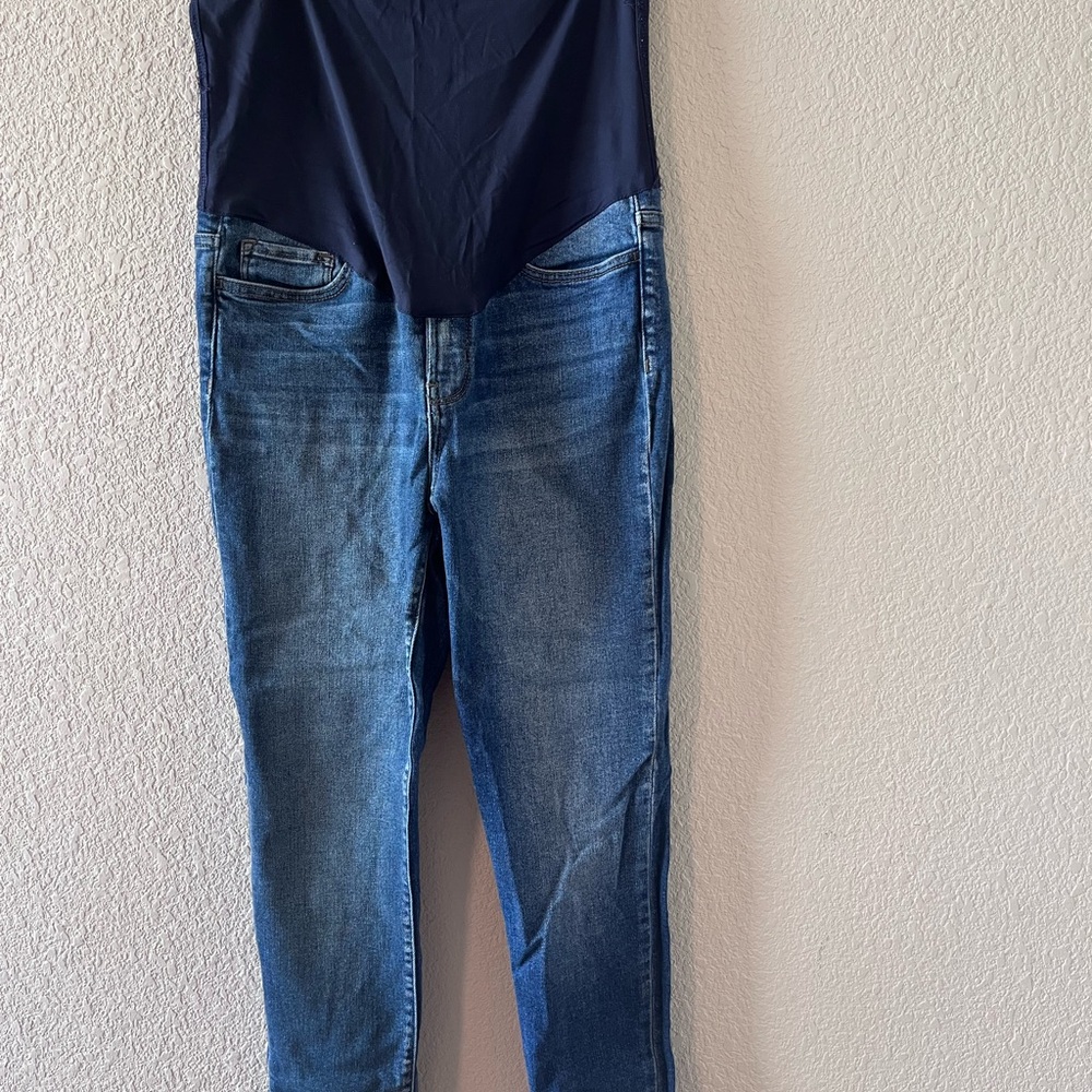 Pinkblush Navy Top with Denim Accent Maternity Pants